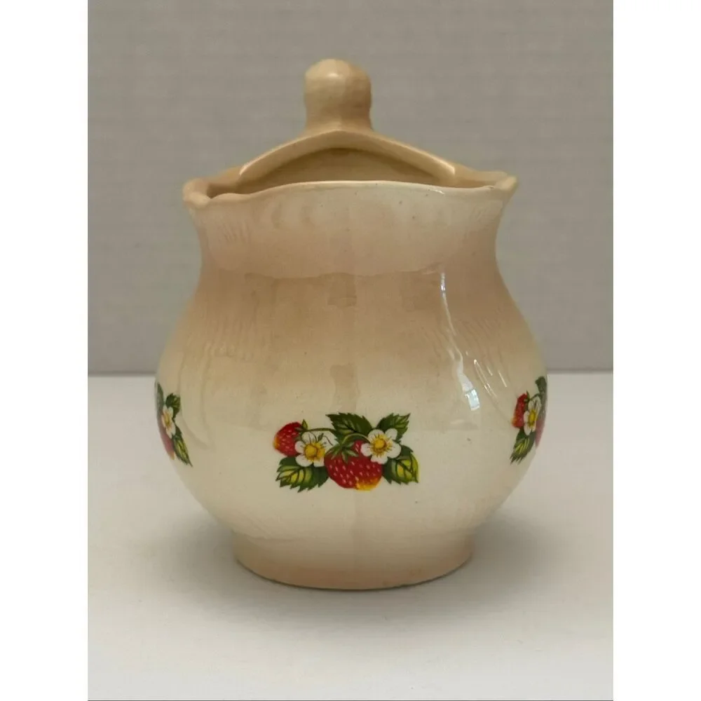 Vintage Strawberry Creamer Mini Pitcher Cream Ombré